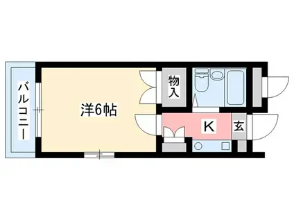 アミティ西大寺P-8(1K/4階)の間取り写真