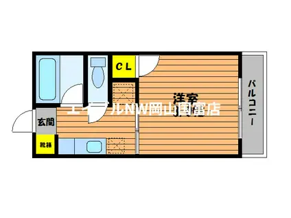 アサヒハイツ(1K/2階)の間取り写真