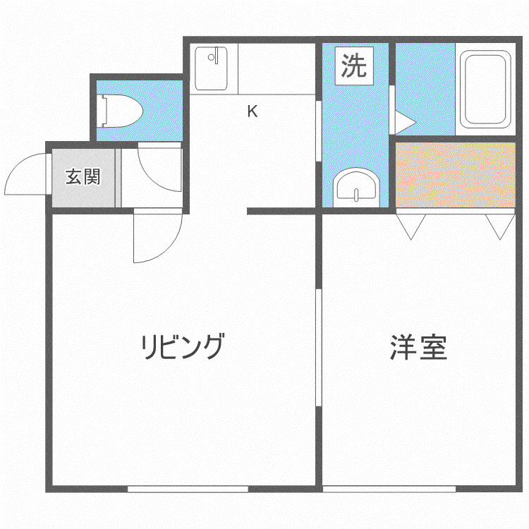ルミエール発寒3-5(1LDK/2階)の間取り写真