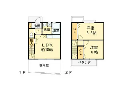 コスモシティーII番館(2LDK/1階)の間取り写真