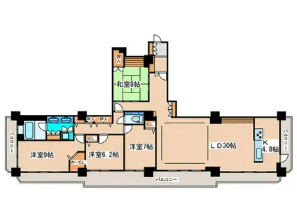 知事公館前タワーレジデンス(4LDK/30階)の間取り写真