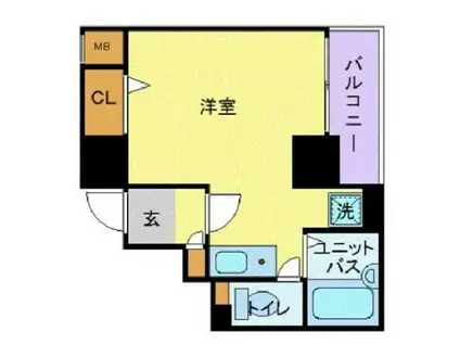 プリンセス・アイル後楽園(ワンルーム/4階)の間取り写真