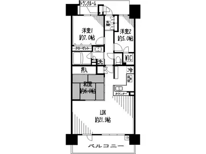 東京フロンティアシティアーバンフォートイーストブロック(3LDK/14階)の間取り写真
