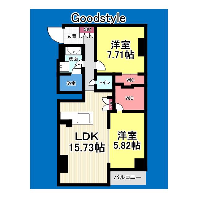 AREX丸の内II(2LDK/2階)の間取り写真