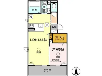 FY-STYLE KIKUCHI(1LDK/1階)の間取り写真