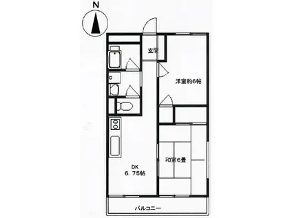 サンユーハイツ(2DK/3階)の間取り写真