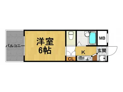 アンポワーズ武庫川レディース(1K/5階)の間取り写真