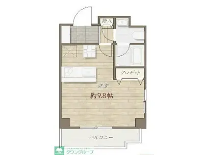 第3荒野ビル(ワンルーム/3階)の間取り写真