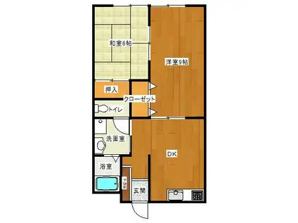 コーポ1001(2DK/2階)の間取り写真