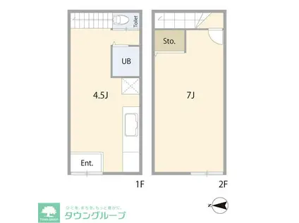 プリンス(1K/1階)の間取り写真