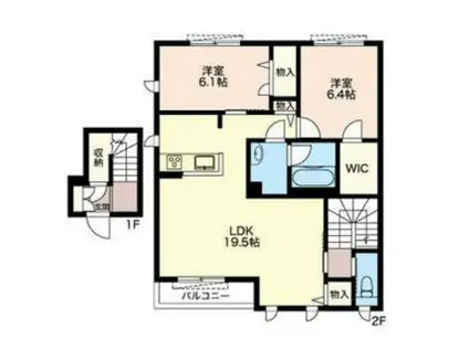 FELICIA国立(2LDK/2階)の間取り写真