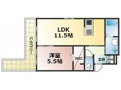 ヘーベルメゾン長瀬(1LDK/1階)の間取り写真
