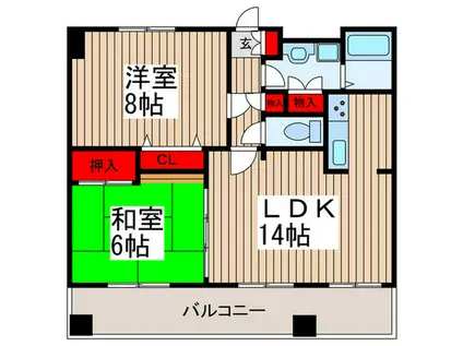 マルジューマンション(2LDK/10階)の間取り写真