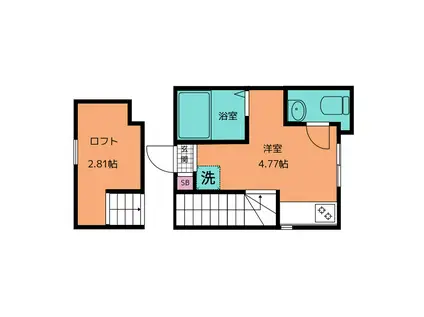 LIBERTA本前川(ワンルーム/2階)の間取り写真