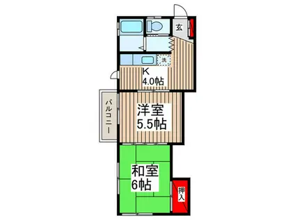 第一グレースヒルアイダ(2K/1階)の間取り写真