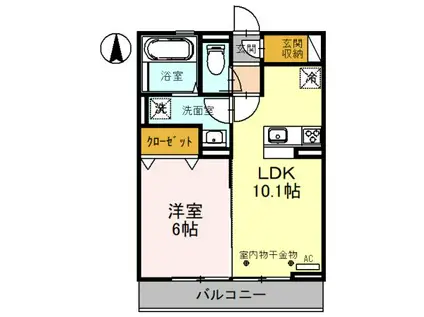 LE BON CHOIX II(1LDK/2階)の間取り写真