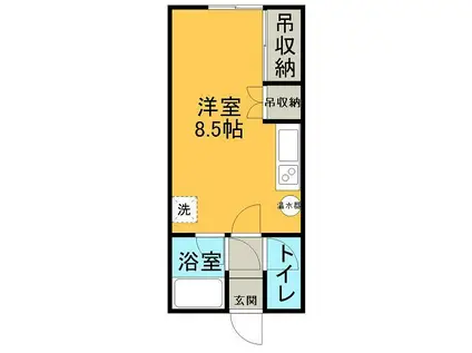 サンヒルズマンション(ワンルーム/3階)の間取り写真