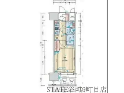 アドバンス大阪ブリアント(1K/10階)の間取り写真