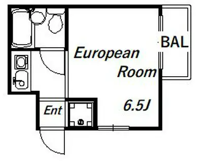 ハイム中原(ワンルーム/2階)の間取り写真