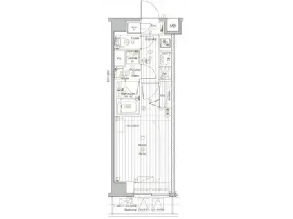 プレミアムキューブG北新宿DEUX(1K/2階)の間取り写真