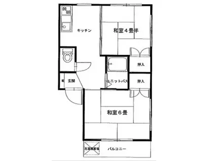 かつら苑1FAー2(2K/1階)の間取り写真