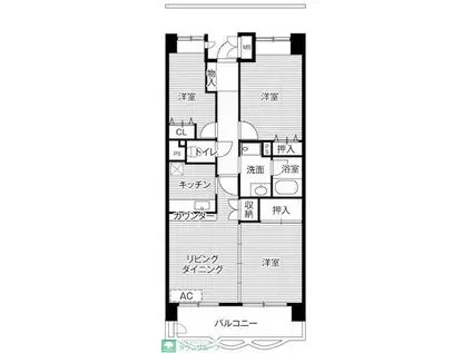 ビレッジハウス東松山タワー2号棟(3LDK/4階)の間取り写真