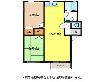 アム-ル(2LDK/1階)の間取り写真