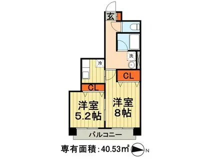 BELLAGIOII(1LDK/7階)の間取り写真