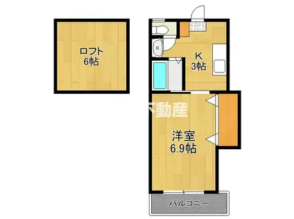 ビオス成章(1K/2階)の間取り写真