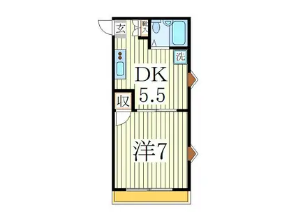 リーベンハウスパートII(1DK/1階)の間取り写真