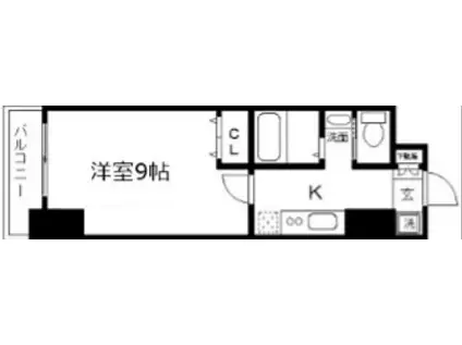 ブリリアンスITO(1K/10階)の間取り写真