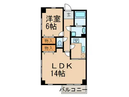 ELM―M3(1LDK/3階)の間取り写真