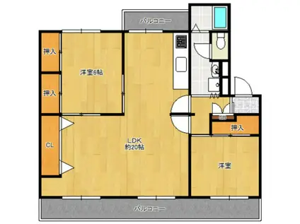 室見第118号棟(2LDK/4階)の間取り写真