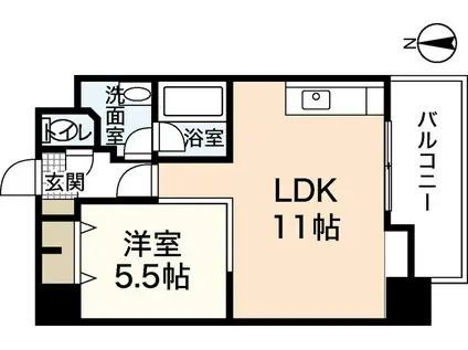 SUNSQUARE FURUICHI(1LDK/4階)の間取り写真