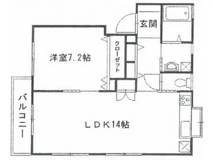 コーポつばき(1LDK/2階)の間取り写真