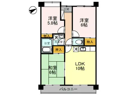 メゾンアザレア(3LDK/3階)の間取り写真