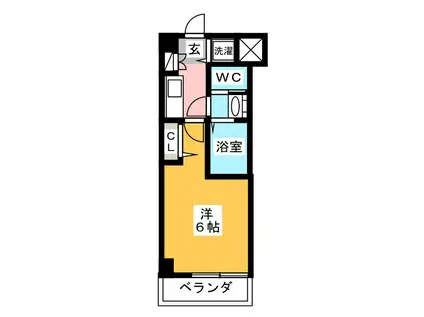 フォルビテッツァ岐阜(1K/3階)の間取り写真