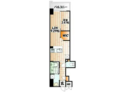 ウイングス到津(1LDK/6階)の間取り写真