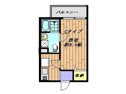 リヴテラス立川(1K/2階)の間取り写真