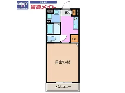 セレクトワン(1K/1階)の間取り写真