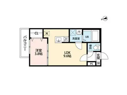 RAFT ONE RIDEラフト ワン ライ(1LDK/2階)の間取り写真