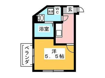 アノンテラス新百合ヶ丘(1K/1階)の間取り写真