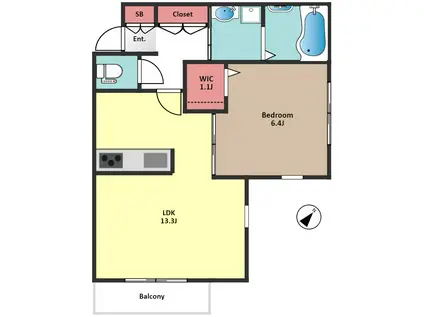 須藤ハイツ(1LDK/2階)の間取り写真