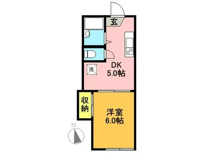 メゾン入江(1DK/1階)の間取り写真