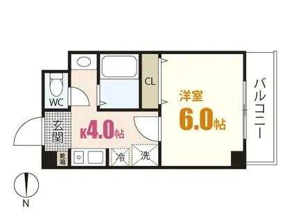 グッディ長束II(1K/3階)の間取り写真