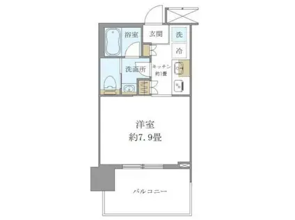 BRILLIA TOWER 浜離宮(1K/6階)の間取り写真