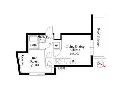 グランパセオ代々木上原(1LDK/3階)の間取り写真