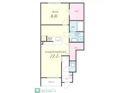 プランドールソフィアII(1LDK/1階)の間取り写真