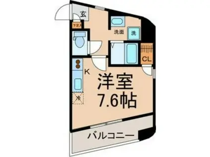 葵ビル(ワンルーム/2階)の間取り写真