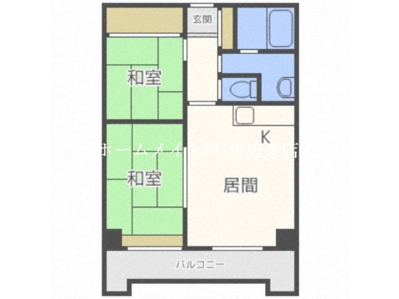 第2エクセルナガタ(2DK/11階)の間取り写真